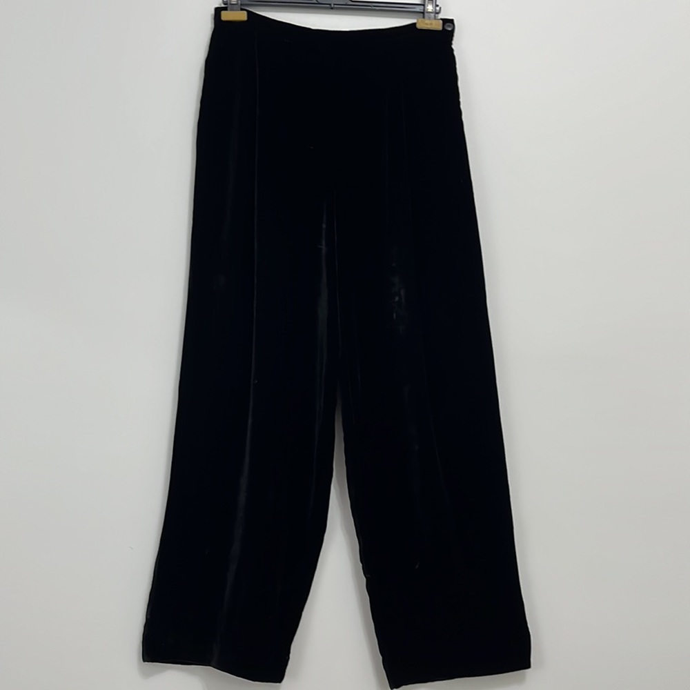 Sunny Choi black velvet wide leg trouser